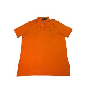 Polo Ralph Lauren Mens Orange Polo Shirt XL Embroidered Pony Logo Short Sleeve